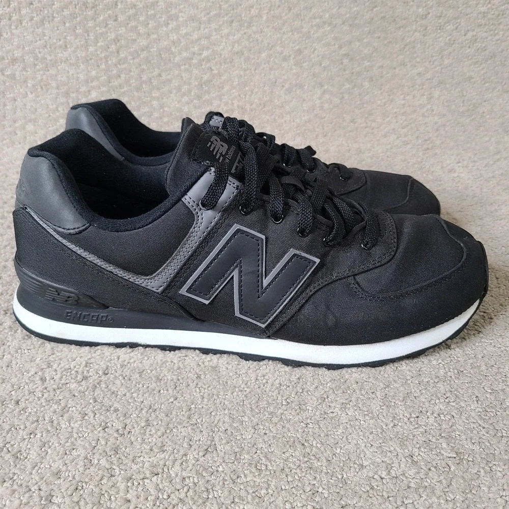 New Balance 574 Premium Classics Mens 11.5 D Black Silver Running Shoes ML574JJ2